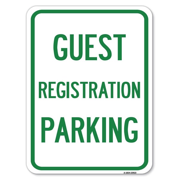 Signmission Guest Registration Parking Heavy-Gauge Aluminum Rust Proof Parking Sign, 18" x 24", A-1824-23923 A-1824-23923 - main